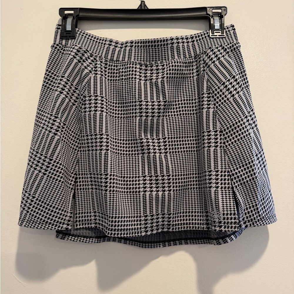 ALO Yoga Black and White Checkered Mini Skirt